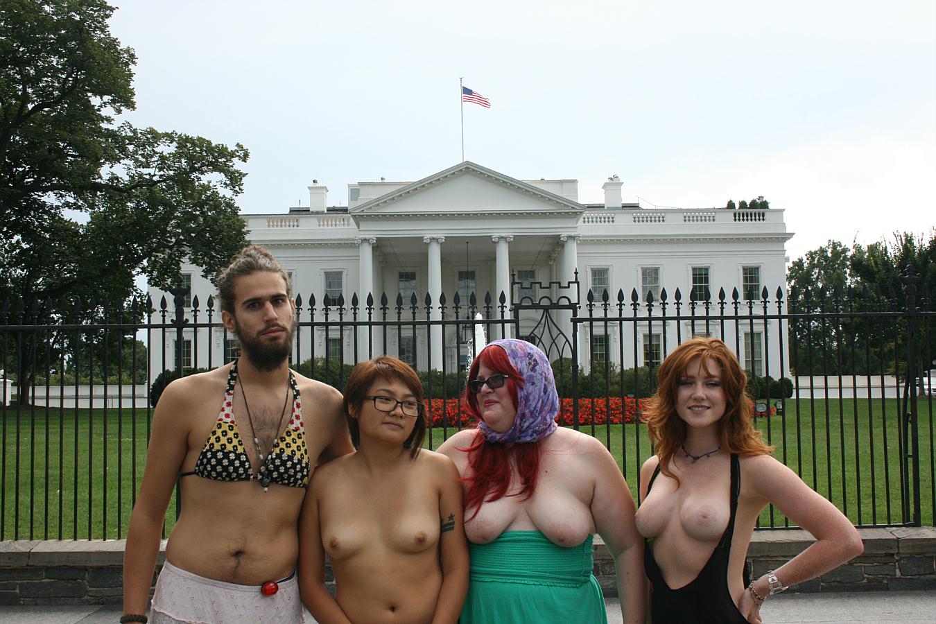 Go Topless Protest at the White House