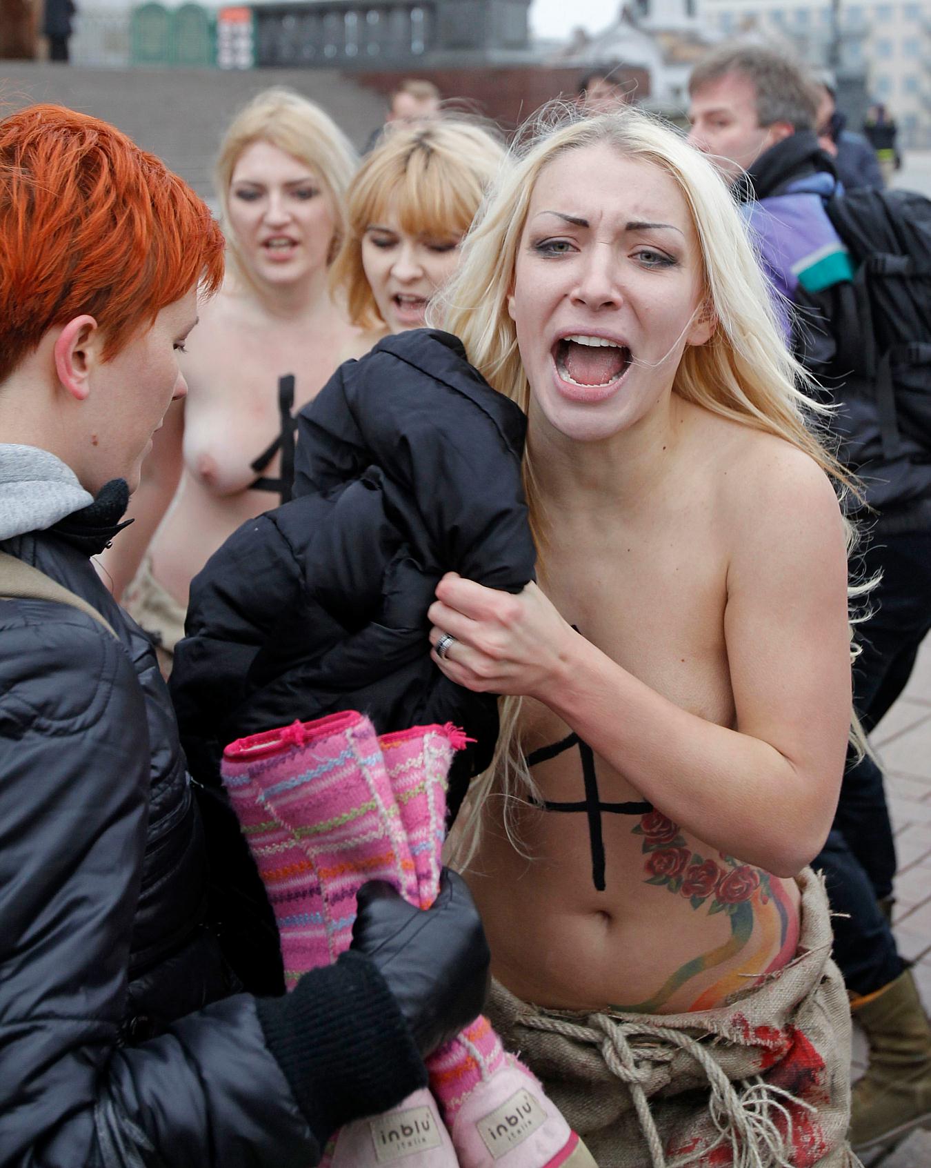 Topless Group Gallery - FEMEN Protest Photos