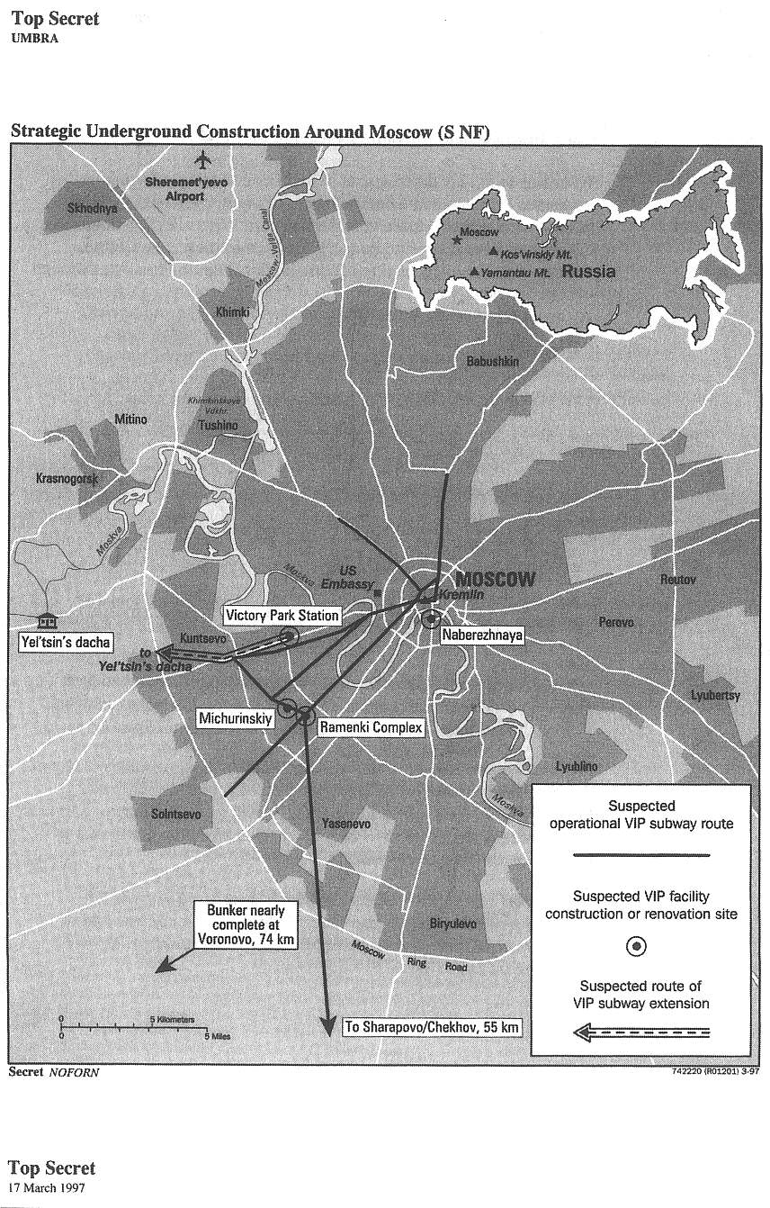 Map: Top Secret UMBRA - Strategic Underground Construction Around Moscow (277K)